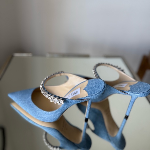 New Jimmy Choo Bing 100 embellished denim mules 39 $1,095 - Picture 9 of 15